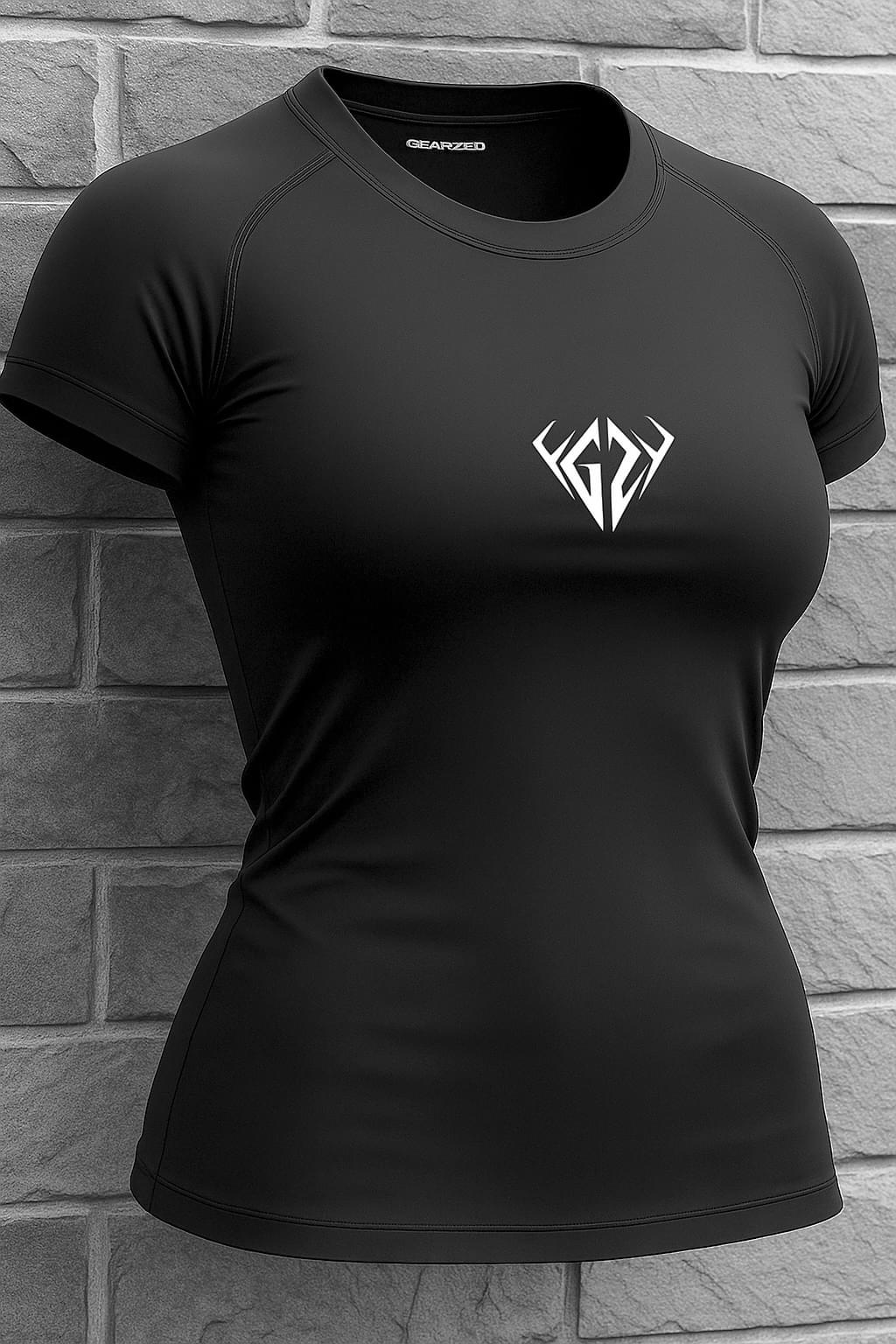 Grey Gym Compression T-Shirt For Women