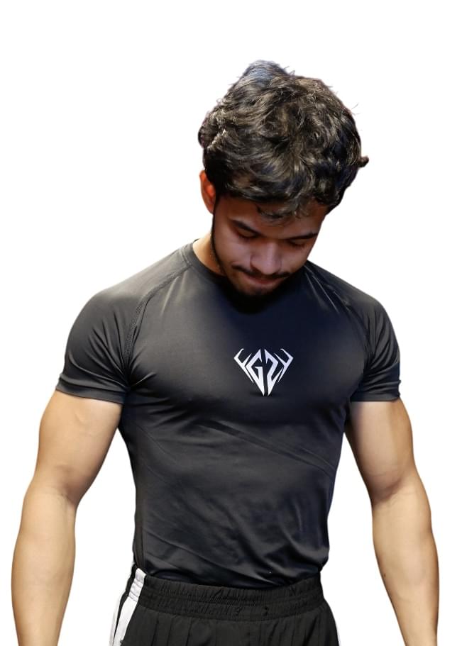 Grey Gym Compression T-Shirt For Men
