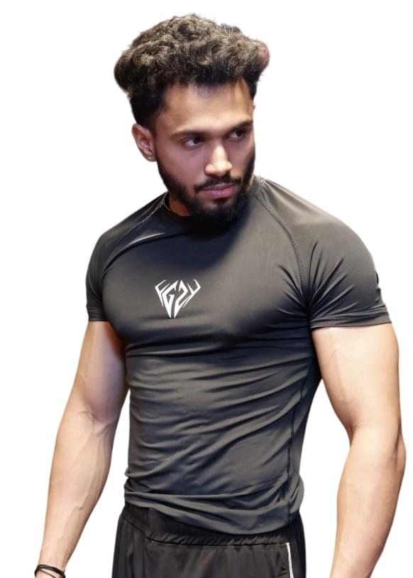 Grey Compression T-Shirt For Men