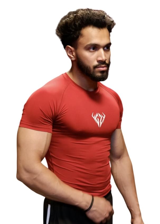 Red-wine Compression T-Shirt For Men