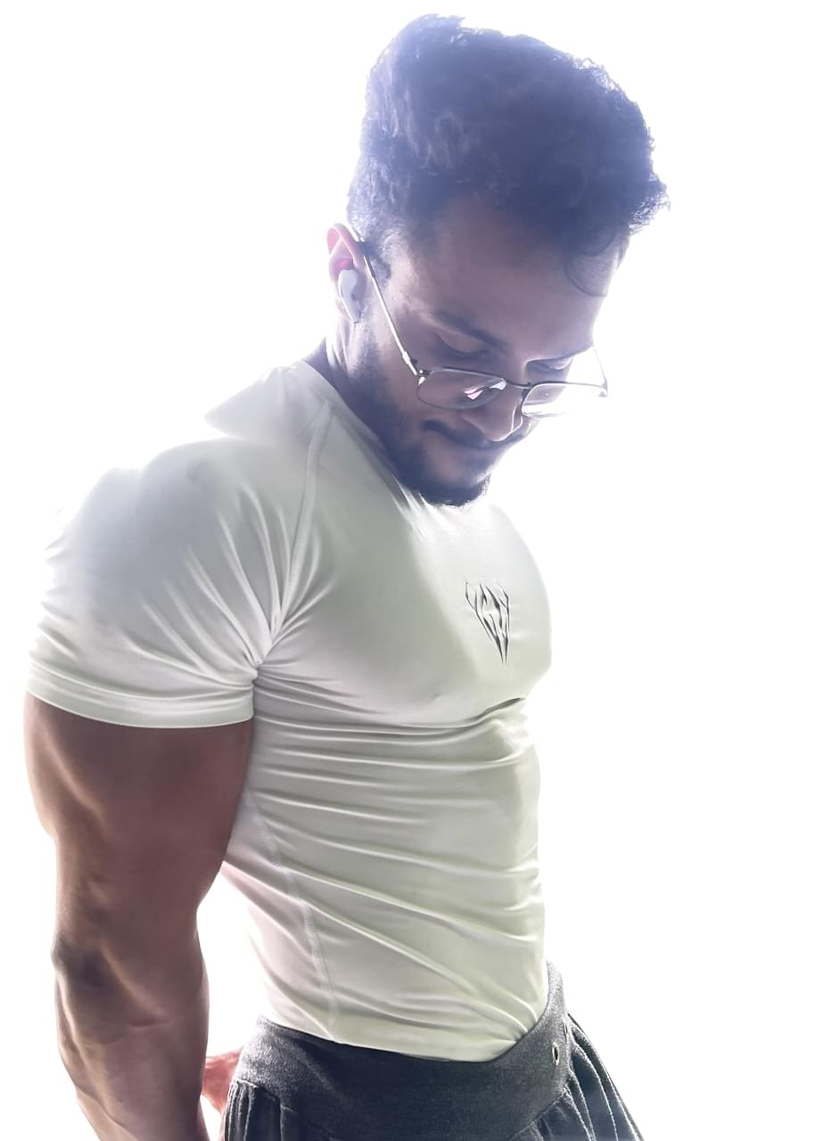 White Compression T-Shirt For Men by Gearzed